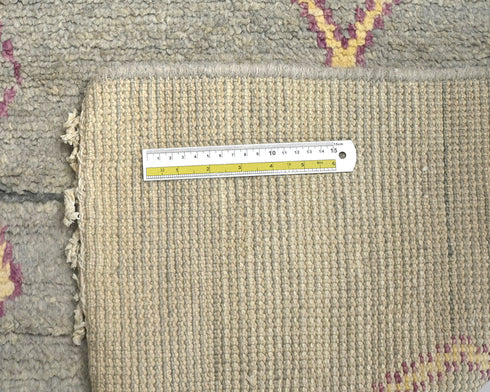 10 Feet Moroccan Gray Hand Woven Wool Runner Rug